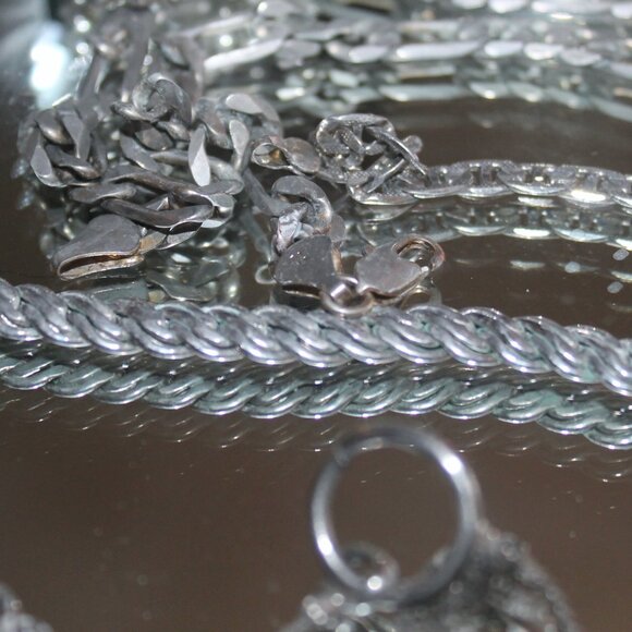 Vintage 271 Grams of 925 Sterling Silver Bracelets Necklaces Bangles More - Picture 5 of 10
